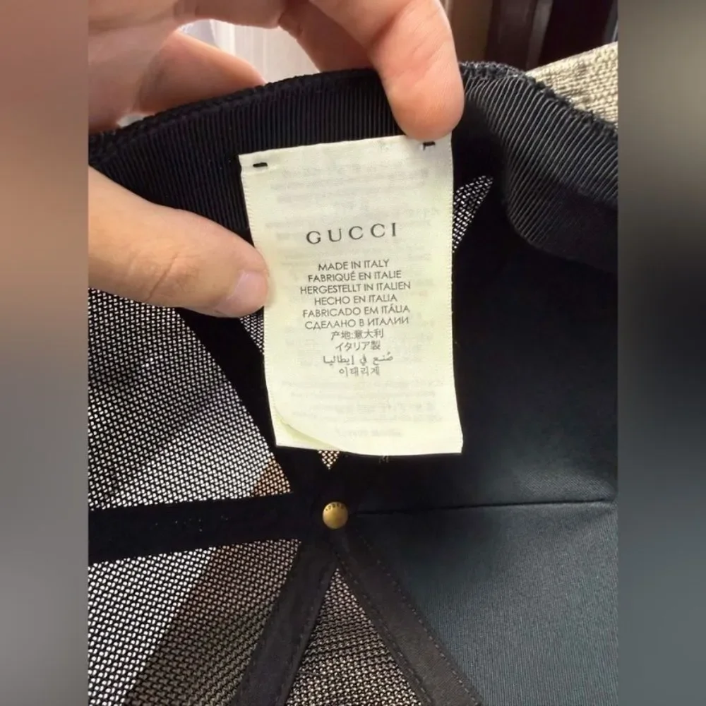 Gucci GG Supreme Monogram Baseball Hat 59 Beige Black